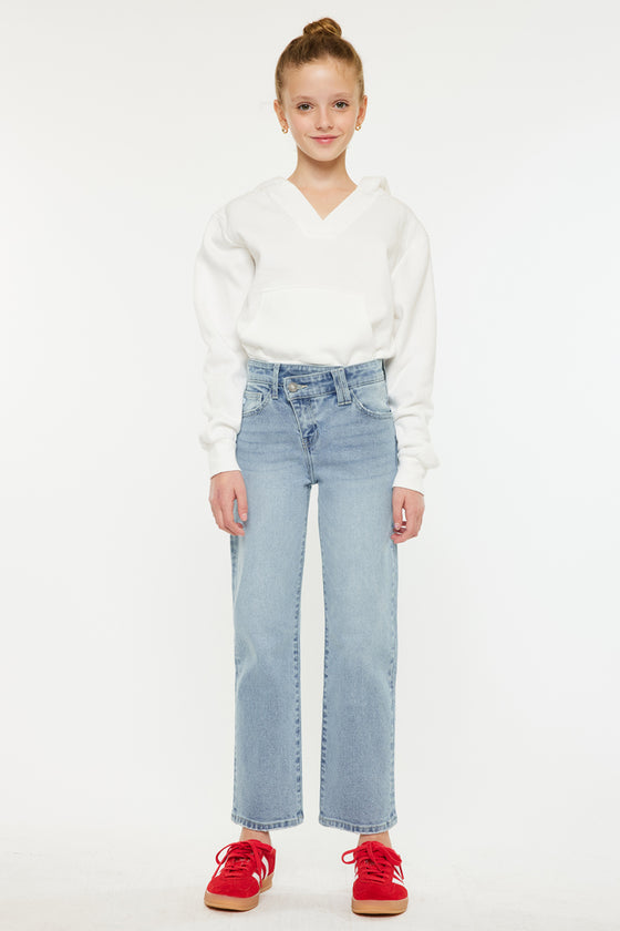 Sav High Rise Straight Kids Jeans