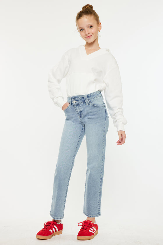 Sav High Rise Straight Kids Jeans
