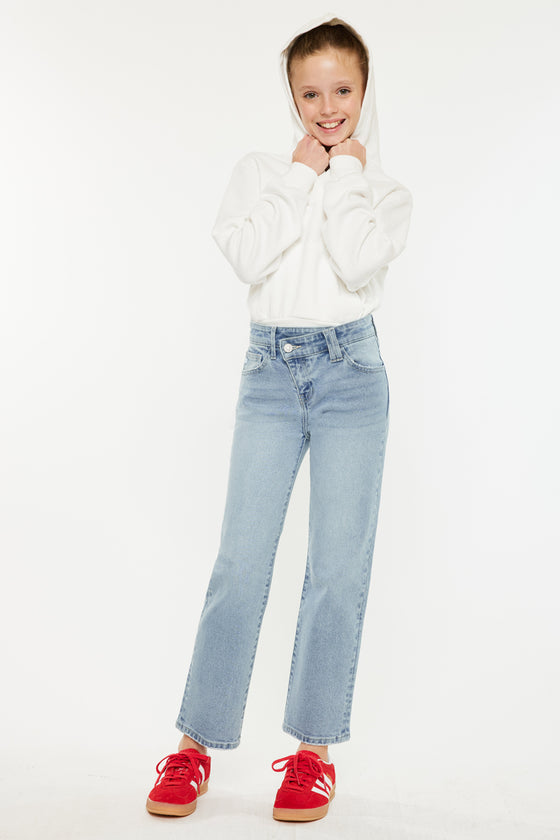 Sav High Rise Straight Kids Jeans