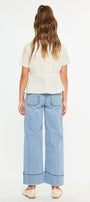 Darla High Rise Cropped Wide Kids Jeans - Official Kancan USA