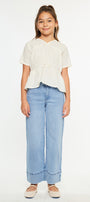 Darla High Rise Cropped Wide Kids Jeans - Official Kancan USA