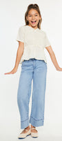 Darla High Rise Cropped Wide Kids Jeans - Official Kancan USA