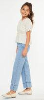 Darla High Rise Cropped Wide Kids Jeans - Official Kancan USA