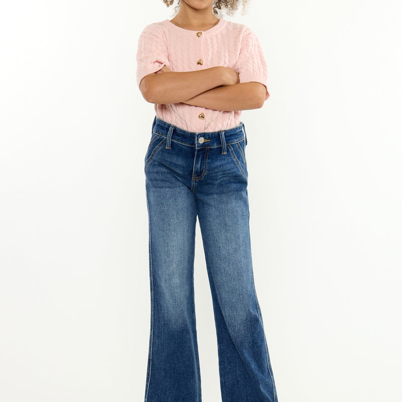 Kayleen Mid Rise Kids Wide Flare