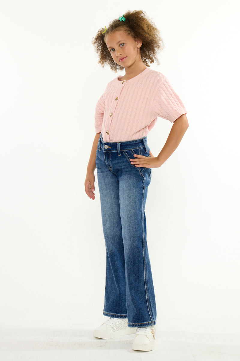 Kayleen Mid Rise Kids Wide Flare