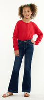 Aster Mid Rise Kids Flare Jeans – Stretch Dark & Medium Wash - Official Kancan USA