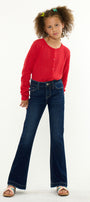 Aster Mid Rise Kids Flare Jeans – Stretch Dark & Medium Wash - Official Kancan USA