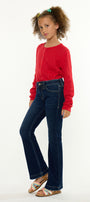 Aster Mid Rise Kids Flare Jeans – Stretch Dark & Medium Wash - Official Kancan USA
