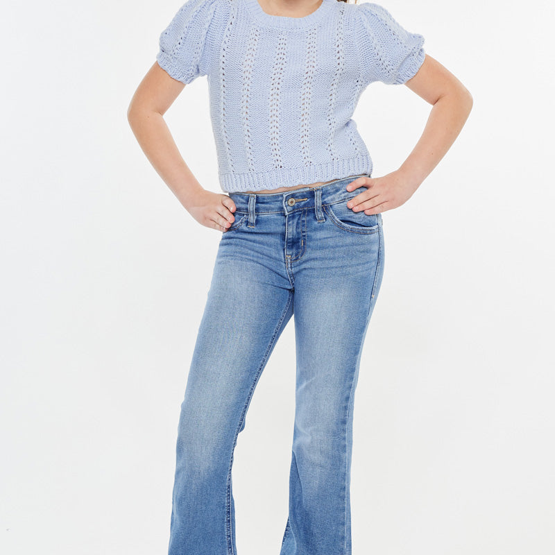 Aster Mid Rise Flare Kid Jeans - Official Kancan USA