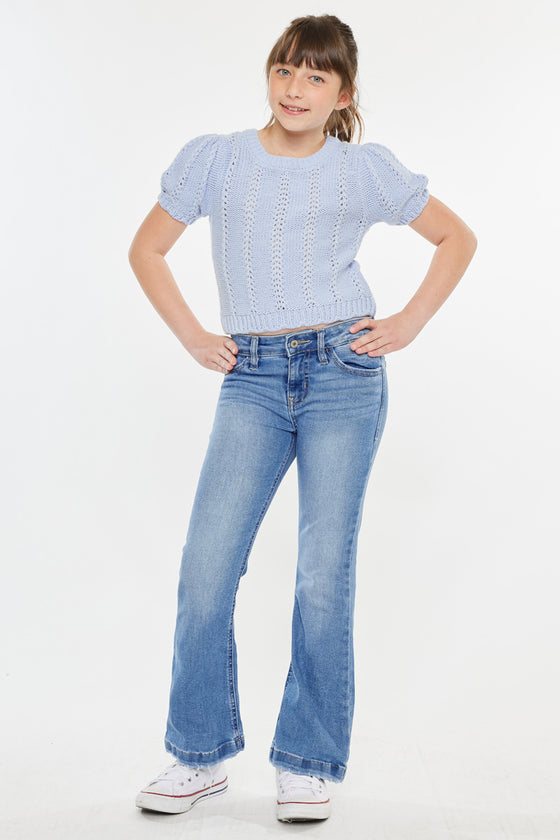 Aster Mid Rise Flare Kid Jeans - Official Kancan USA