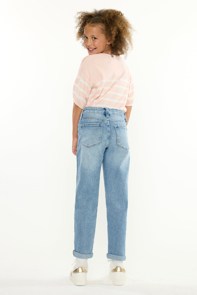 Halo Kids Mini Mom Jeans – Relaxed Tapered Comfort Stretch - Official Kancan USA