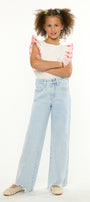 Zendaya High Rise Kids Wide Leg Pants with Frayed Hem - Official Kancan USA