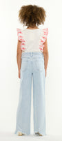 Zendaya High Rise Kids Wide Leg Pants with Frayed Hem - Official Kancan USA