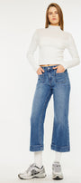 Angelina High Rise Cropped Flare Jeans - Official Kancan USA