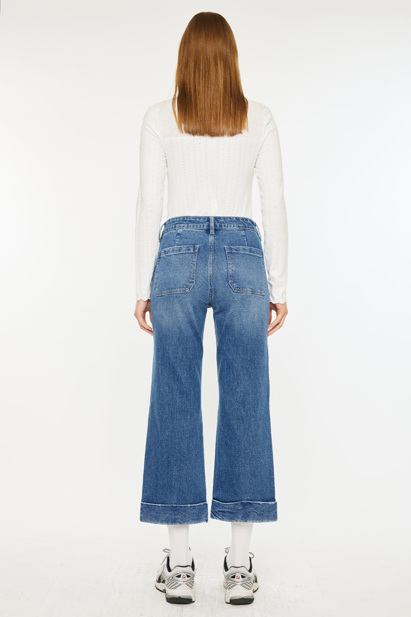 Angelina High Rise Cropped Flare Jeans - Official Kancan USA