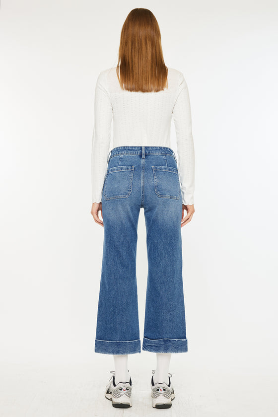 Angelina High Rise Cropped Flare Jeans - Official Kancan USA