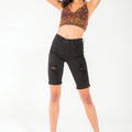 Jade Black Mid Rise Bermuda Shorts - Official Kancan USA
