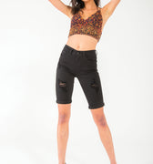 Jade Black Mid Rise Bermuda Shorts - Official Kancan USA