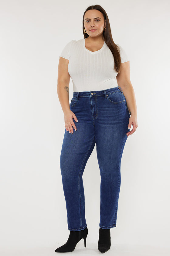 Alannah High Rise Slim Straight Jeans (Plus Size) - Official Kancan USA