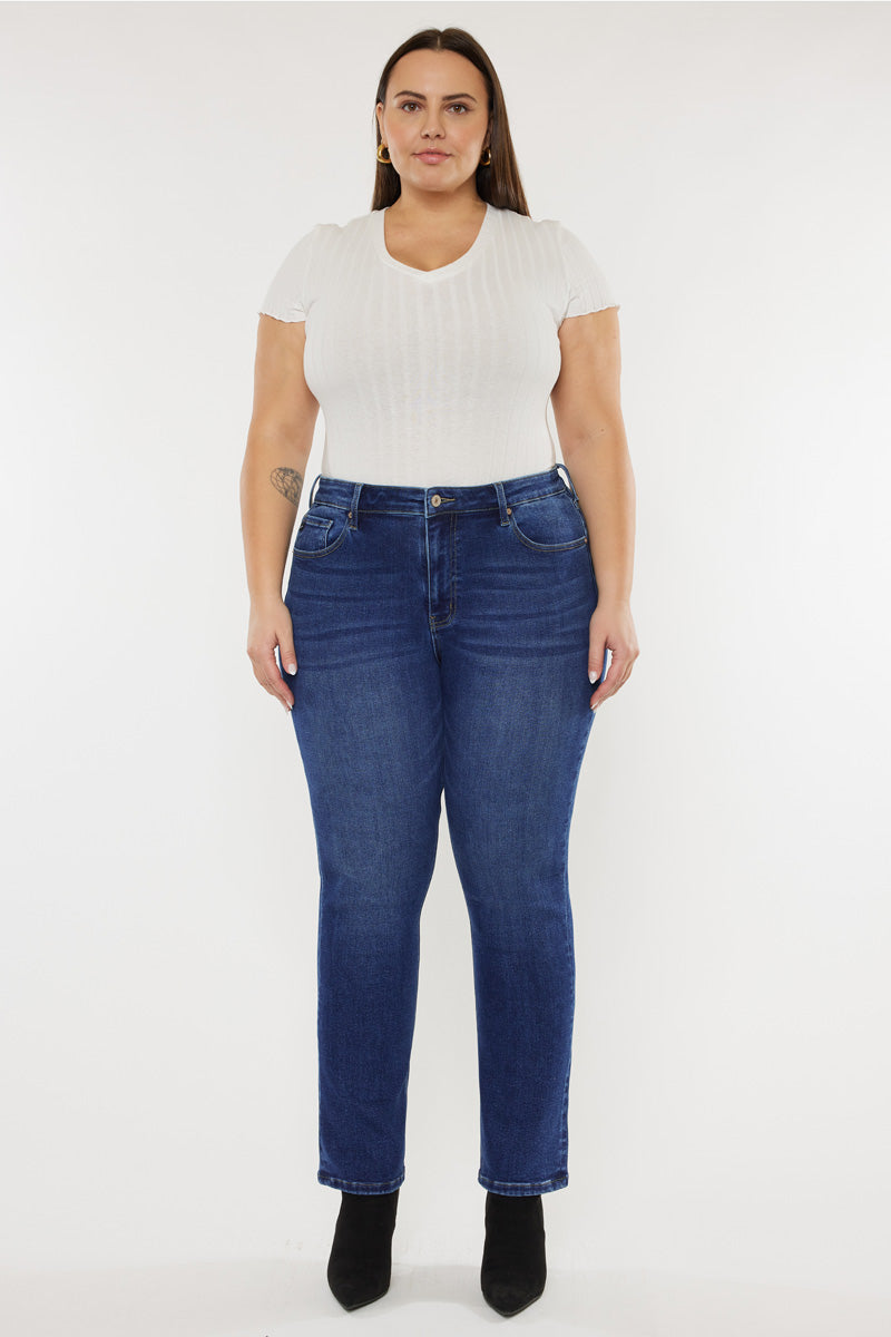 Alannah High Rise Slim Straight Jeans (Plus Size) - Official Kancan USA