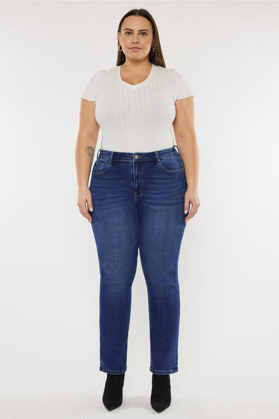 Alannah High Rise Slim Straight Jeans (Plus Size) - Official Kancan USA