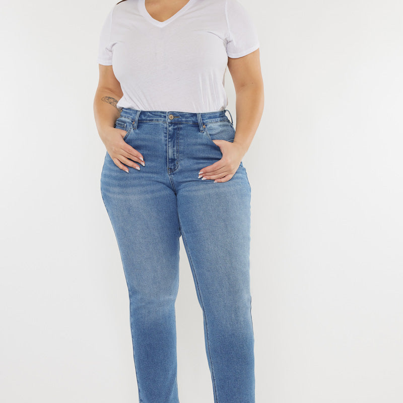 Alannah High Rise Slim Straight Jeans (Plus Size) - Official Kancan USA