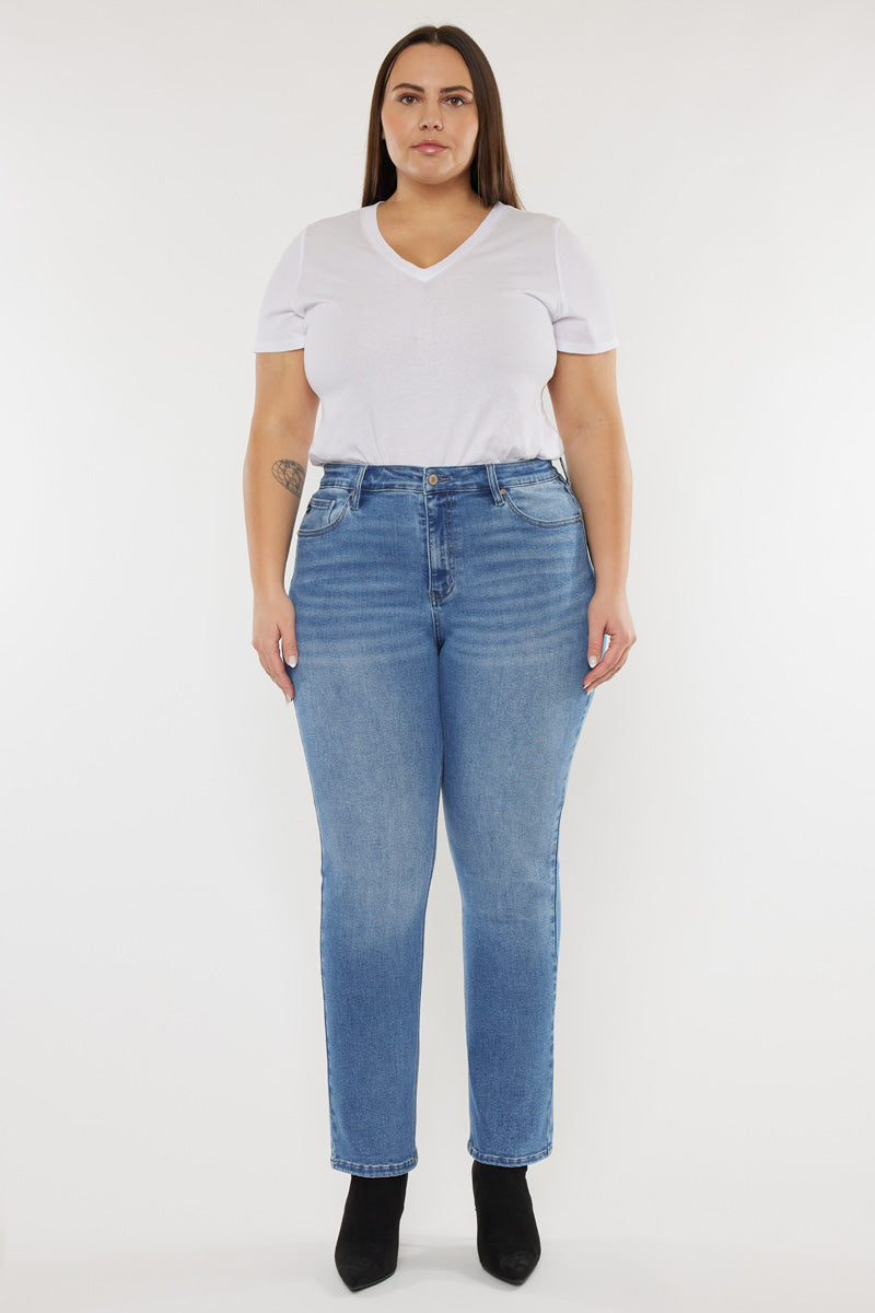 Alannah High Rise Slim Straight Jeans (Plus Size) - Official Kancan USA