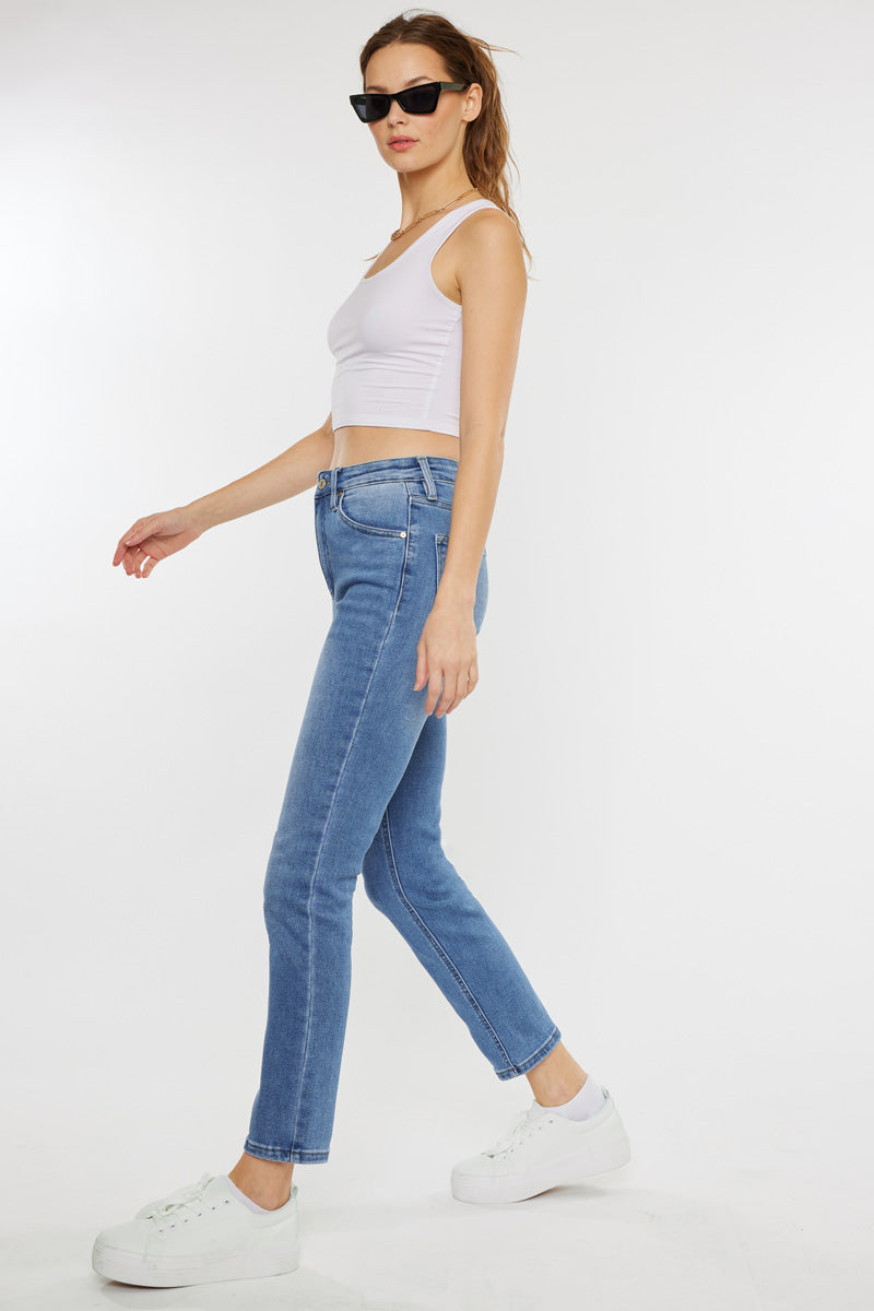 Adaline High Rise Slim Straight Jeans - Official Kancan USA