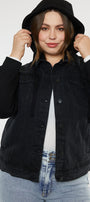 Tori Hooded Boyfriend Denim Jacket (Plus Size) - Official Kancan USA