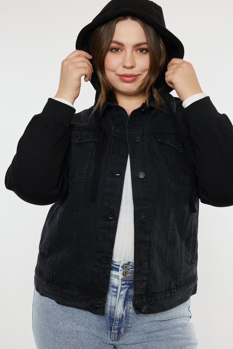 Tori Hooded Boyfriend Denim Jacket (Plus Size) – Official Kancan USA