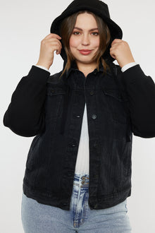  Tori Hooded Boyfriend Denim Jacket (Plus Size) - Official Kancan USA