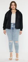 Tori Hooded Boyfriend Denim Jacket (Plus Size) - Official Kancan USA