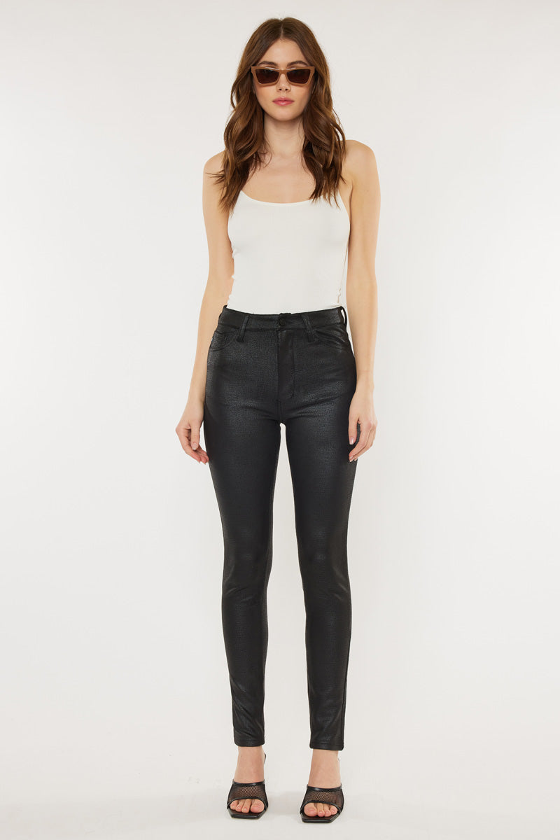 Carly Ultra High Rise Faux Leather Super Skinny Pants - Official Kancan USA