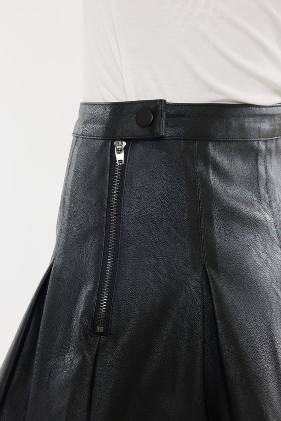 Milicent Mid Rise Faux Leather Skirt - Official Kancan USA