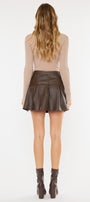 Milicent Mid Rise Faux Leather Skirt - Official Kancan USA