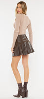 Milicent Mid Rise Faux Leather Skirt - Official Kancan USA