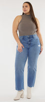 Cassiel High Rise Slim Wide Leg Jeans (Plus Size) - Official Kancan USA
