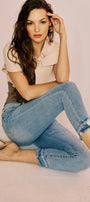 Thomasin High Rise Cropped Skinny Jeans - Official Kancan USA