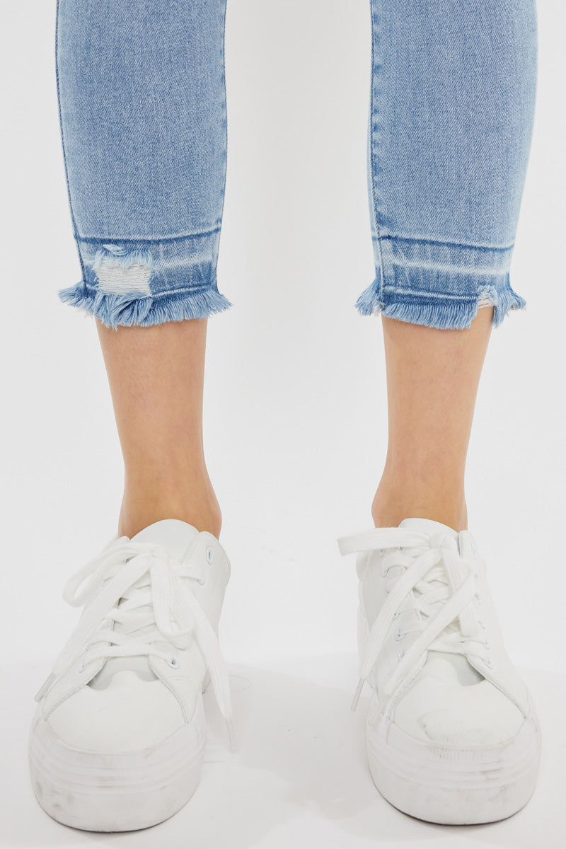 Thomasin High Rise Cropped Skinny Jeans - Official Kancan USA