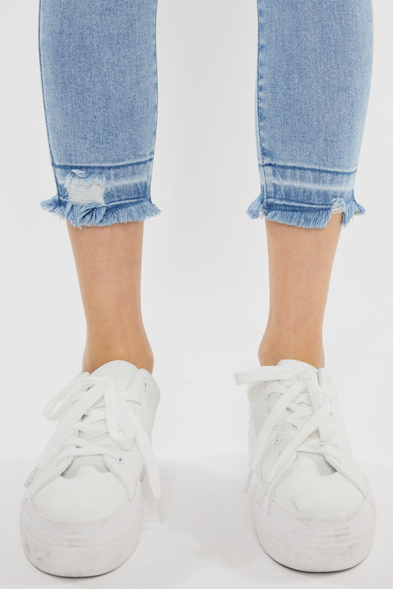 Thomasin High Rise Cropped Skinny Jeans - Official Kancan USA