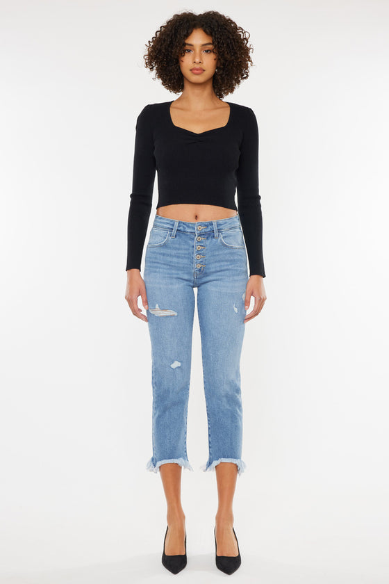 Zuzanna High Rise Crop Straight Leg Jeans - Official Kancan USA