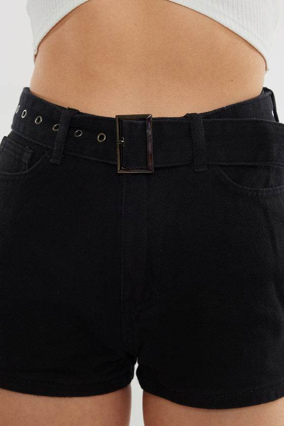 Abby High Rise Belted Shorts - Official Kancan USA