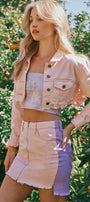 Paradise Color Block Mini Skirt - Official Kancan USA