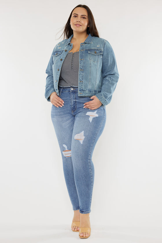 Aria Classic Trucker Denim Jacket (Plus Size) - Official Kancan USA