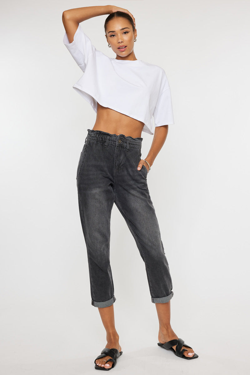 Kastel Ultra High Rise Paperbag Mom Jeans - Official Kancan USA