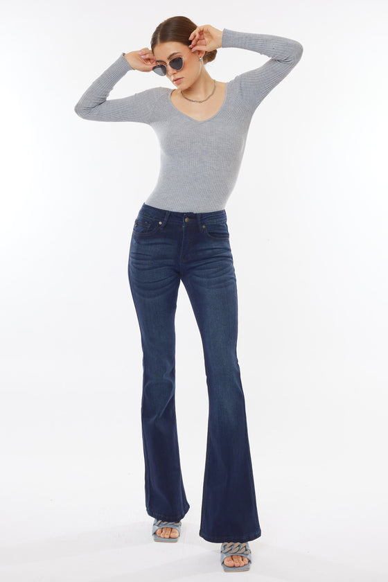 Trisha Mid Rise Classic Flare Jeans - Official Kancan USA