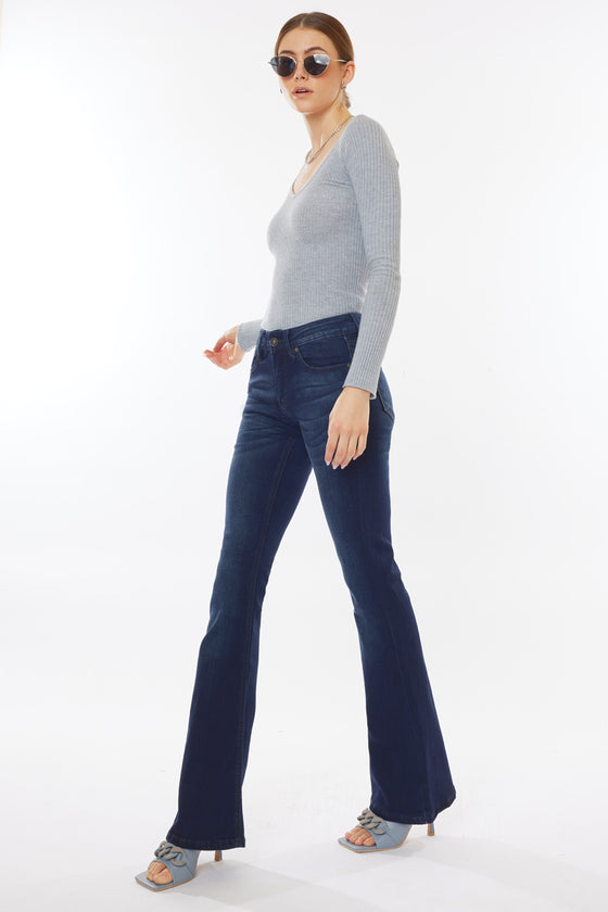 Trisha Mid Rise Classic Flare Jeans - Official Kancan USA