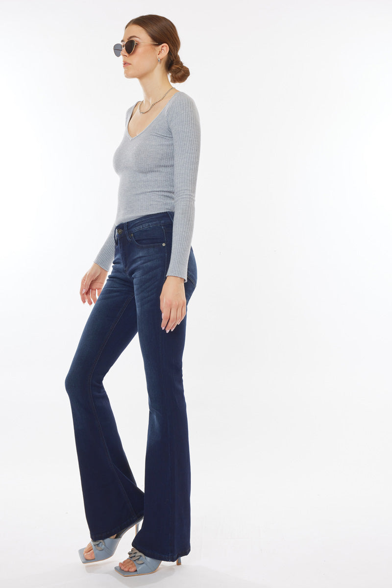 Trisha Mid Rise Classic Flare Jeans
