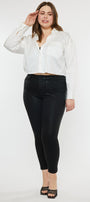 Teresa High Rise Coated Super Skinny Jeans - Plus - Official Kancan USA