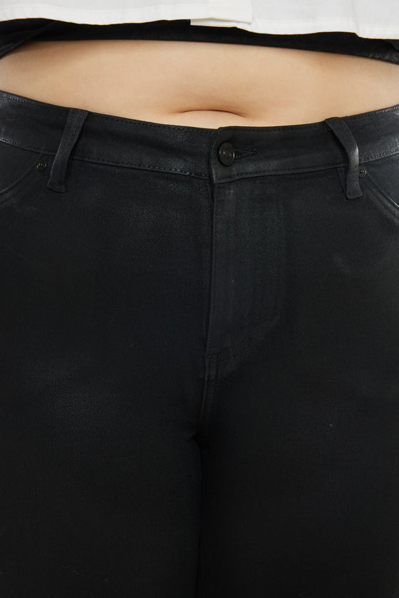 Teresa High Rise Coated Super Skinny Jeans - Plus - Official Kancan USA